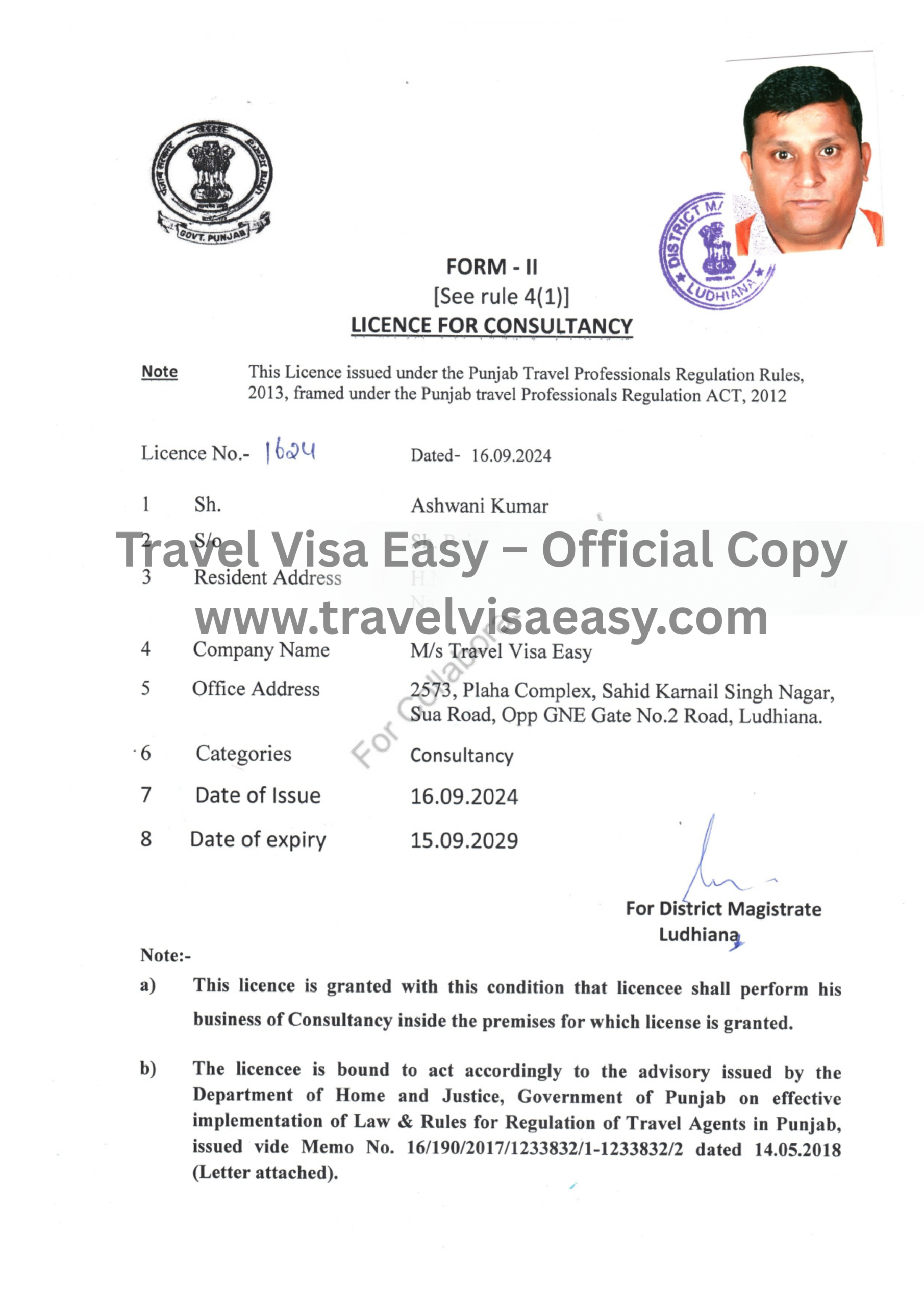 Immigration Consultant Licence — Travel Visa Easy